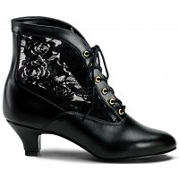 Victorian Dame Black Ankle Boots