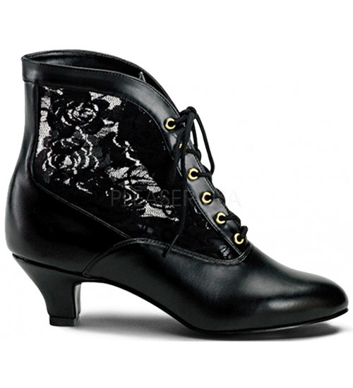 Victorian Dame Black Ankle Boots