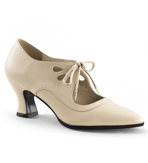 Victorian Cream Cut Out Womens Pump