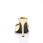 Classique Gold Faux Leather 4 Inch Mule