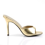 Classique Gold Faux Leather 4 Inch Mule