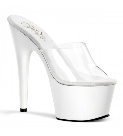 Adore White Platform High Heel Mule