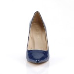 Classique Navy Patent 4 Inch High Heel Pump