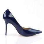 Classique Navy Patent 4 Inch High Heel Pump