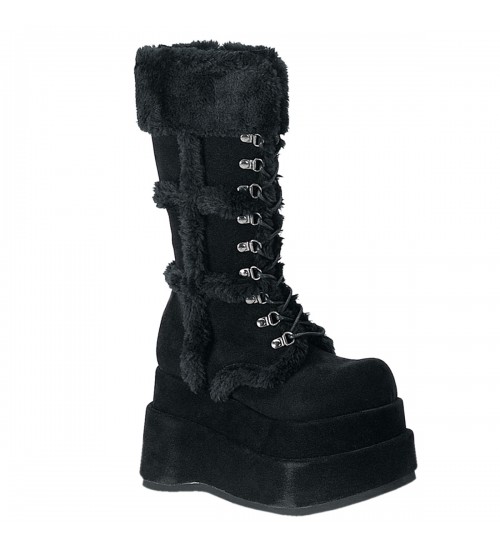 Bear Faux Fur Black Womens Boots