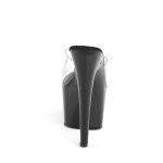 Adore Black Platform Clear Vamp Mule