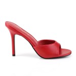 Classique Red Faux Leather 4 Inch Mule