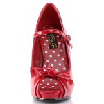 Cutie Pie Red Peep Toe Mary Jane Pin Up Pumps