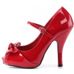 Cutie Pie Red Peep Toe Mary Jane Pin Up Pumps