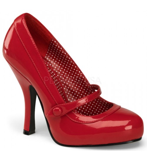 Cutie Pie Red Mary Jane Pin Up Pumps