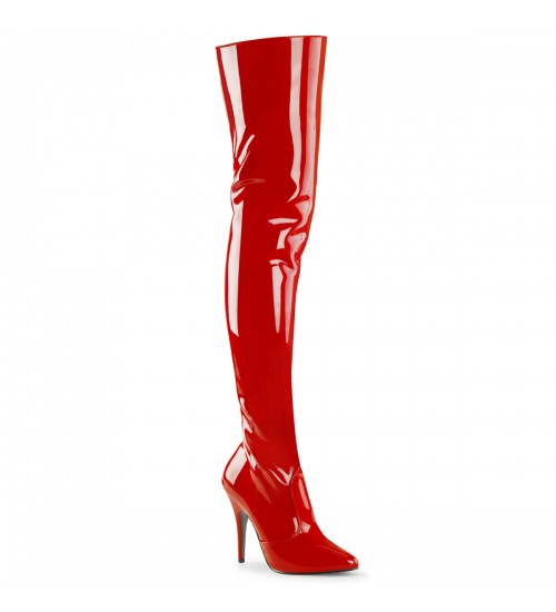 Seduce Red Thigh High Kinky Boots