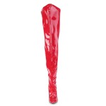 Seduce Red Patent Wide Calf Thigh High Boots