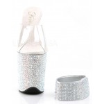 Bejeweled Rhinestone 8 Inch High Platform Sandal