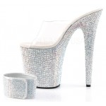 Bejeweled Rhinestone 8 Inch High Platform Sandal