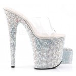 Bejeweled Rhinestone 8 Inch High Platform Sandal