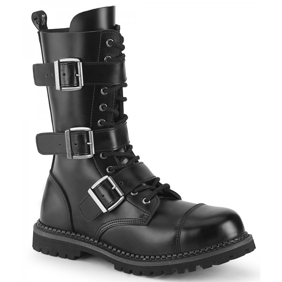leather combat boots men
