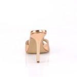 Classique Rose Gold Faux Leather 4 Inch Mule