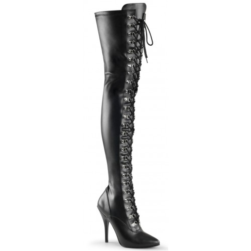 Thigh high front lace up sales boots