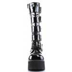 Trashville Buckled Up Unisex Patent Knee Boots