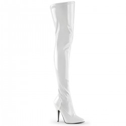 Seduce White High Heel Thigh High Boots