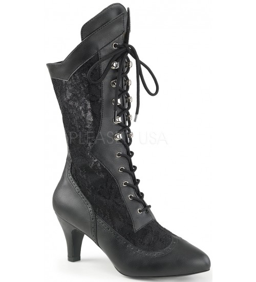 Divine Wide Width Black Victorian Platform Boots