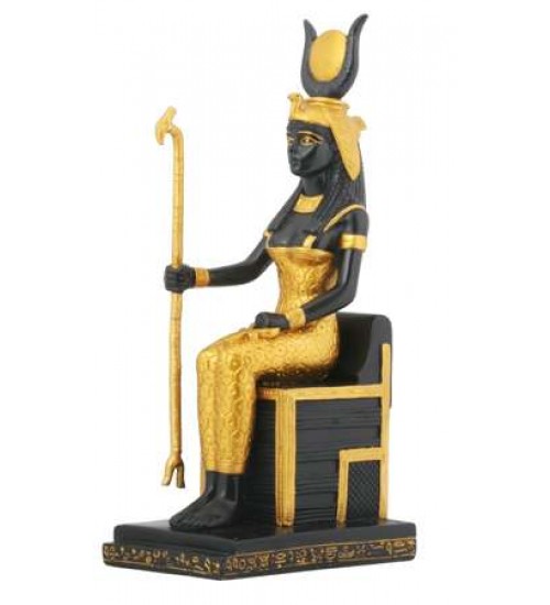 Isis Egyptian Goddess Sitting on Throne Statue