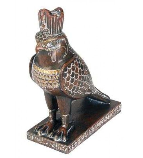 Horus Falcon Egyptian God Statue Brown Finish