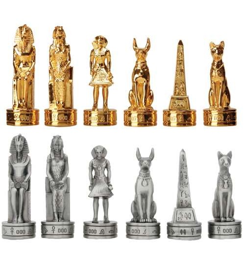 Egyptian Pewter Chess Set