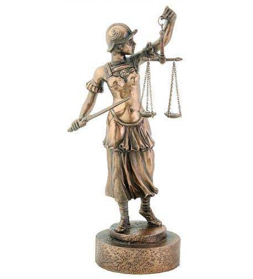 Lady Justice with Scales Warrior Bronze Statue