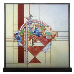 Frank Lloyd Wright May Basket Art Glass Panel