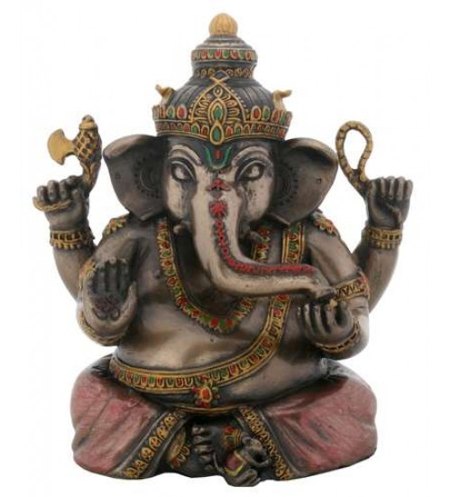 Sitting Ganesha Bronze Resin Statue