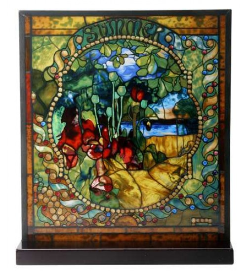 Tiffany Summer Art Stained Glass Window Reproduction