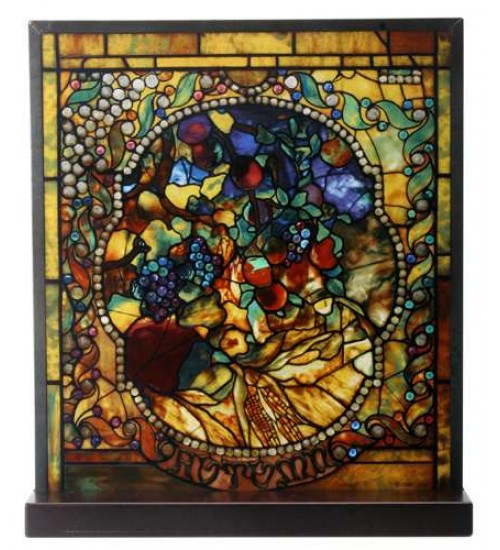 Tiffany Autumn Art Stained Glass Window Reproduction