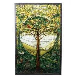 Tiffany Tree of Life Art Glass Window Reproduction