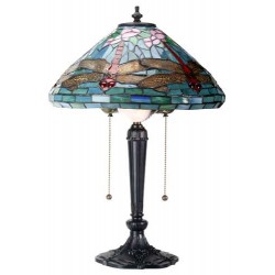 Dragonfly Tiffany Reproduction Art Glass Lamp