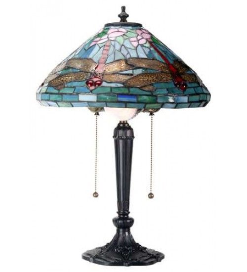 Dragonfly Tiffany Reproduction Art Glass Lamp