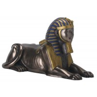 Sphinx Bronze Resin Egyptian Statue - 4 Inches