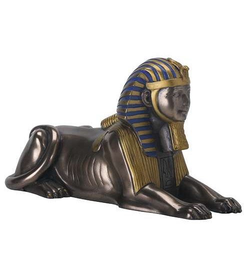 Sphinx Bronze Resin Egyptian Statue - 4 Inches