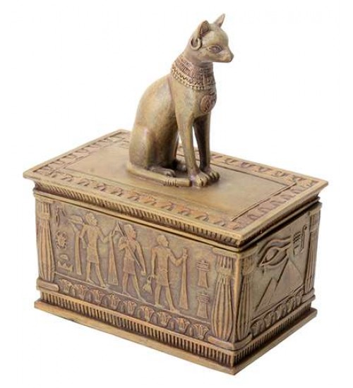 Bastet Sandstone Color Resin 5 Inch Box