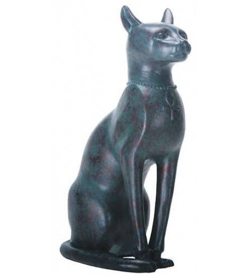 Bastet Antique Bronze Finish Cat Goddess Statue