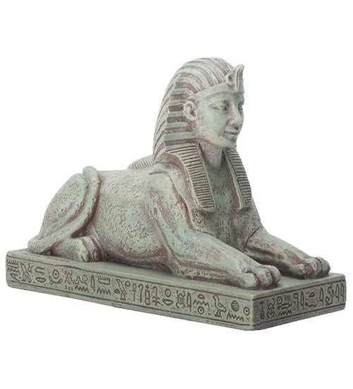 Sphinx Small Stone Finish Resin Egyptian Statue - 3.25 Inches