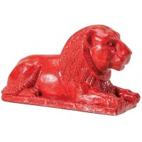 Egyptian Lion Red Statue