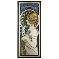 Feather Alphonse Mucha Stained Glass Art Panel