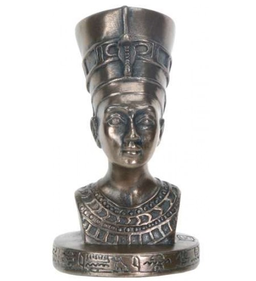 Nefertiti Egyptian Queen Mini Bronze Bust