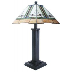Mission Style Art Glass Table Lamp