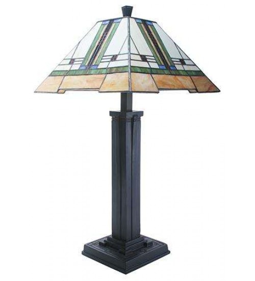 Mission Style Art Glass Table Lamp