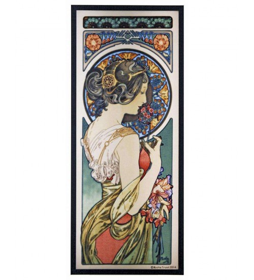 Primrose Alphonse Mucha Stained Glass Art Panel