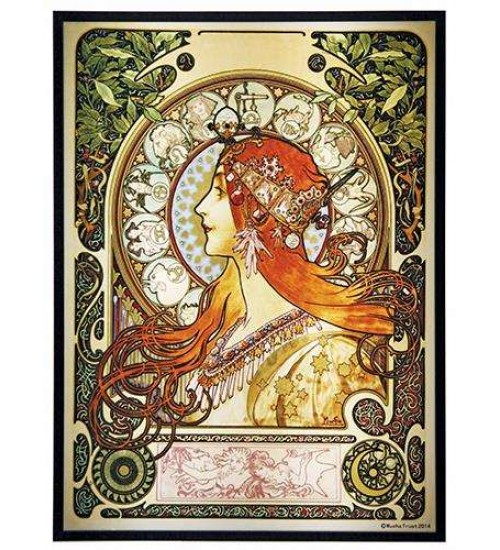 Zodiac Alphonse Mucha Stained Glass Art Panel