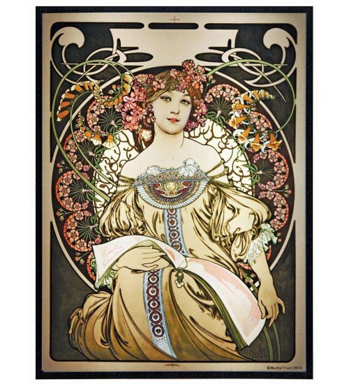 Reverie Alphonse Mucha Stained Glass Art Panel