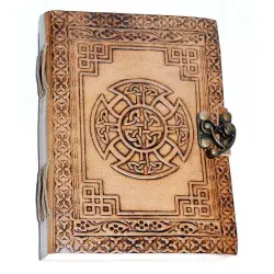 Celtic Cross Leather Blank 7 Inch Journal with Latch